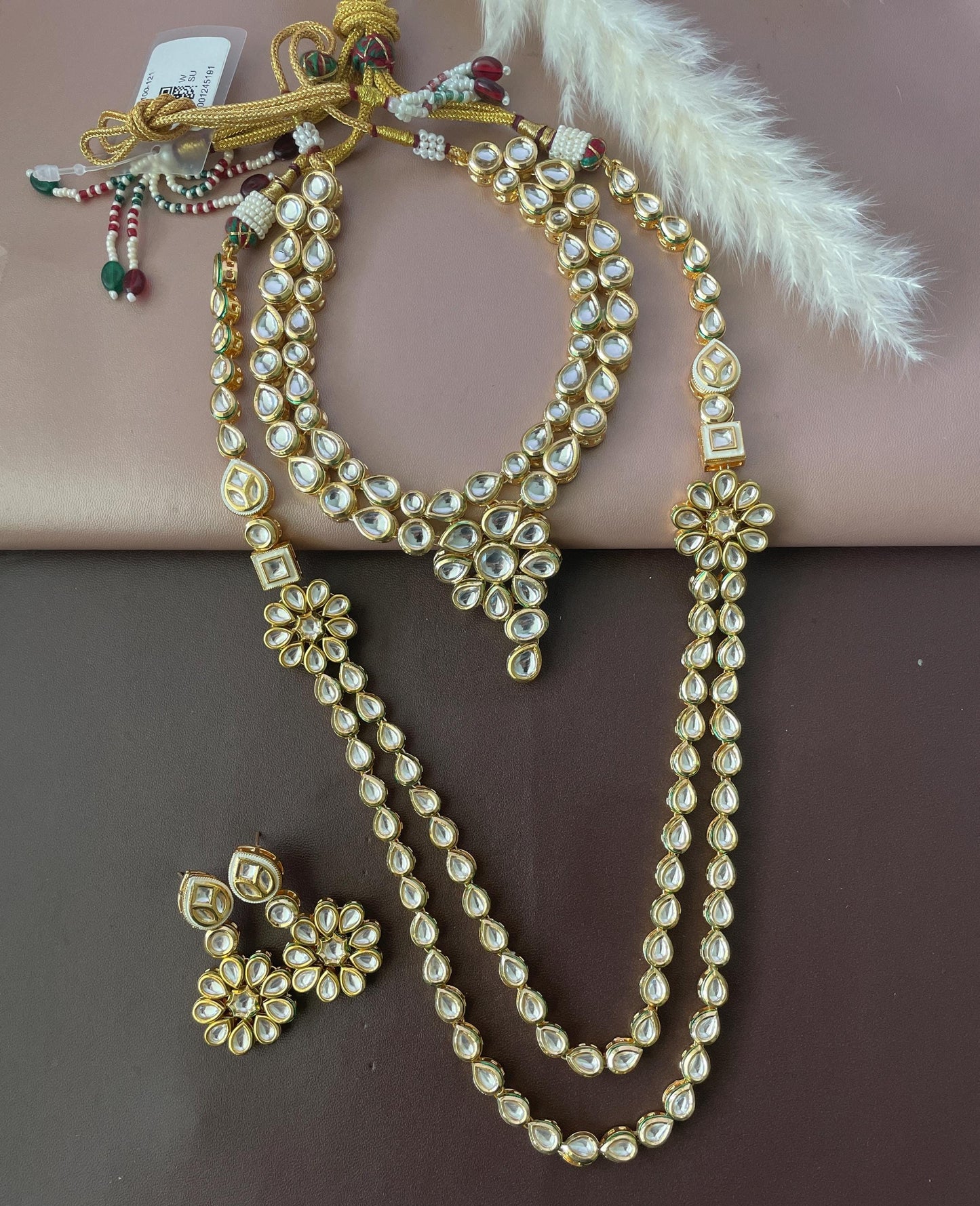 Gold Plated Kundan Bridal Necklace Set - Nysaa Layered Indian Jewelry