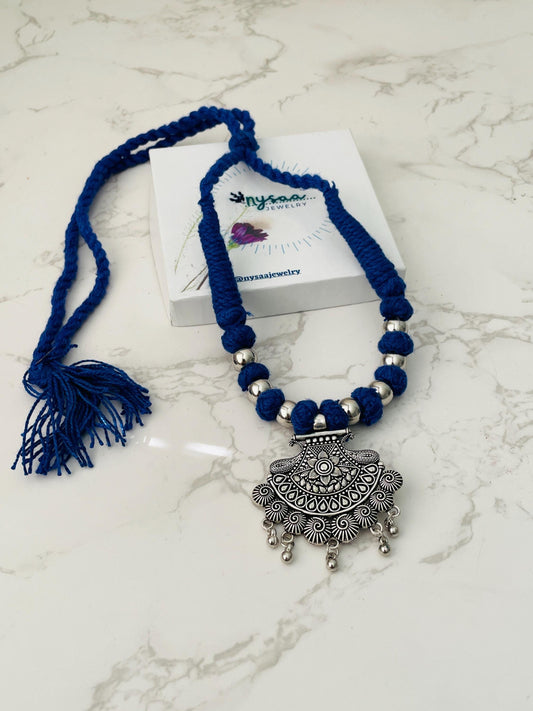 Oxidised thread necklace