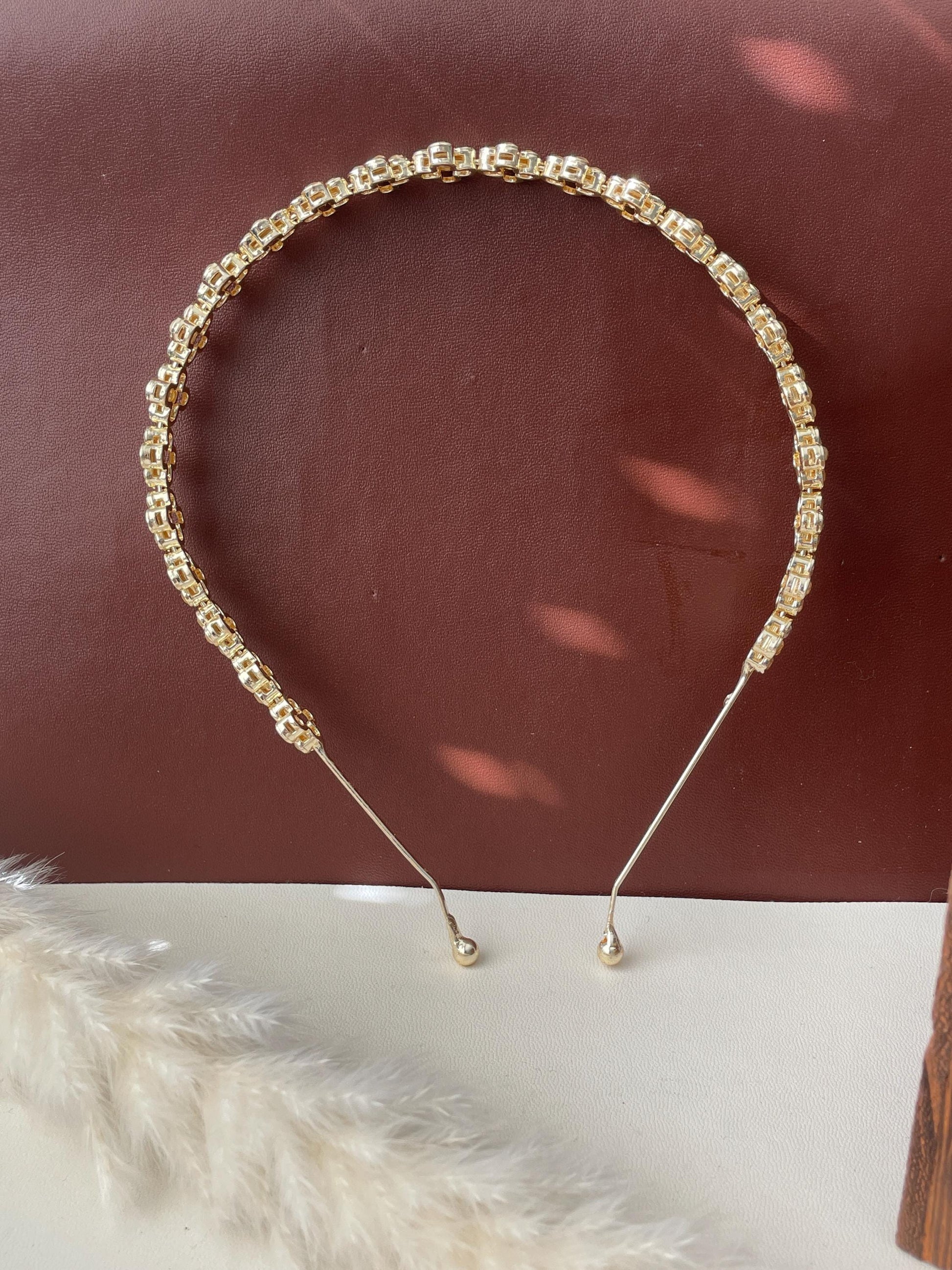 Gold Plated Kundan Hairband: Indian Bridal Jewelry