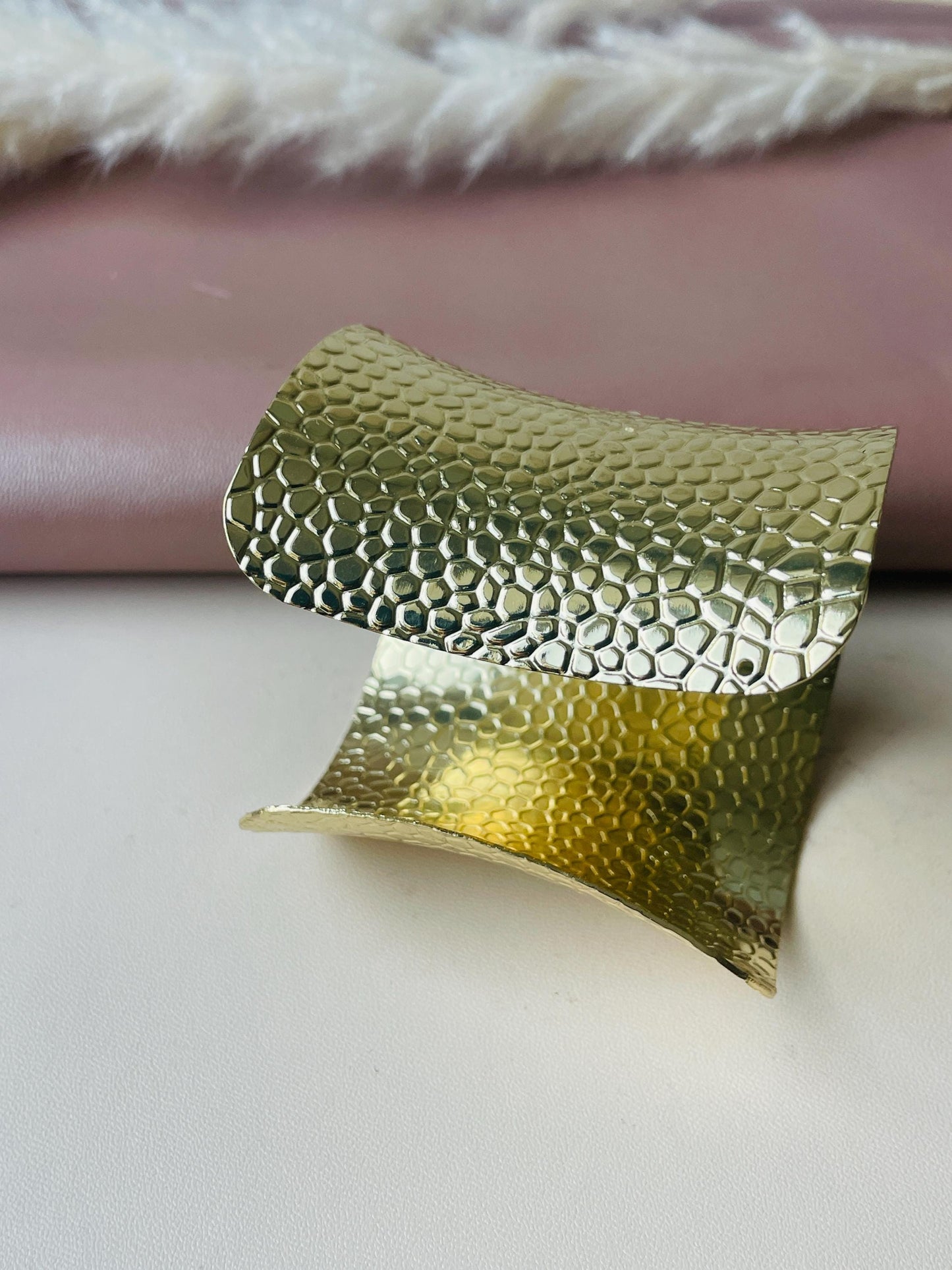 Gold Plated Cuff Bracelet: Royal Statement Jewelry