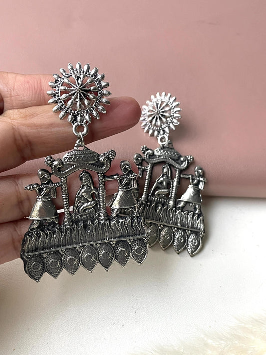 Oxidized Doli Earrings: Lightweight Indian Jewelry