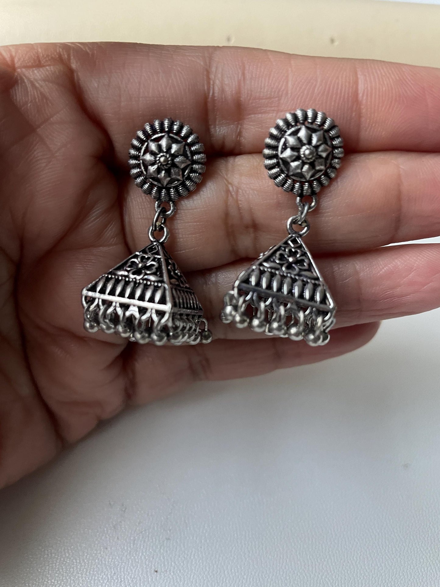 Oxidized | German silver| Bollywood | Indian | Festive | Navratri | Nauratri earrings | Oxidised