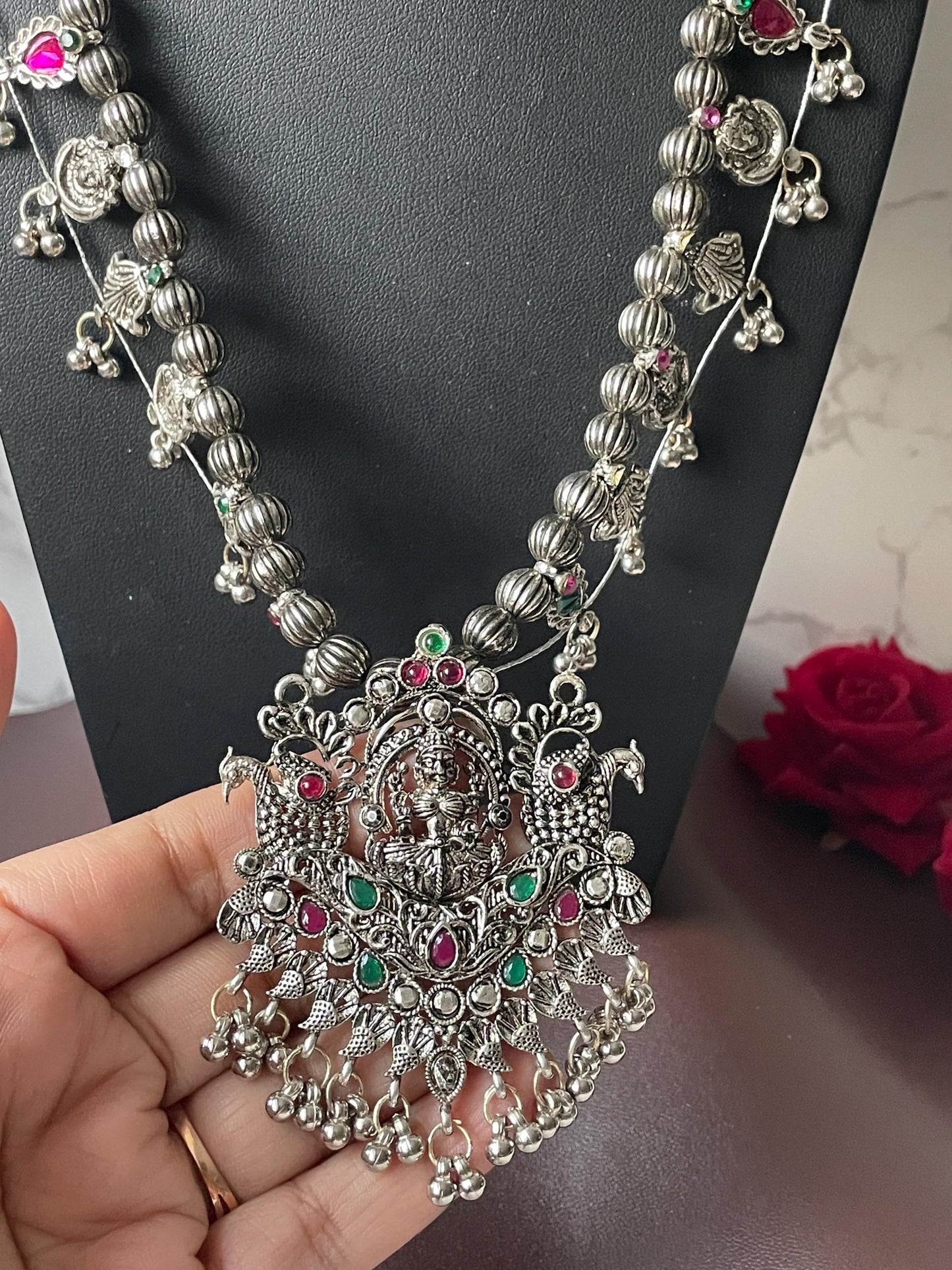 Oxidized Kolhapuri Saaj Necklace: Marathi Bridal Jewelry