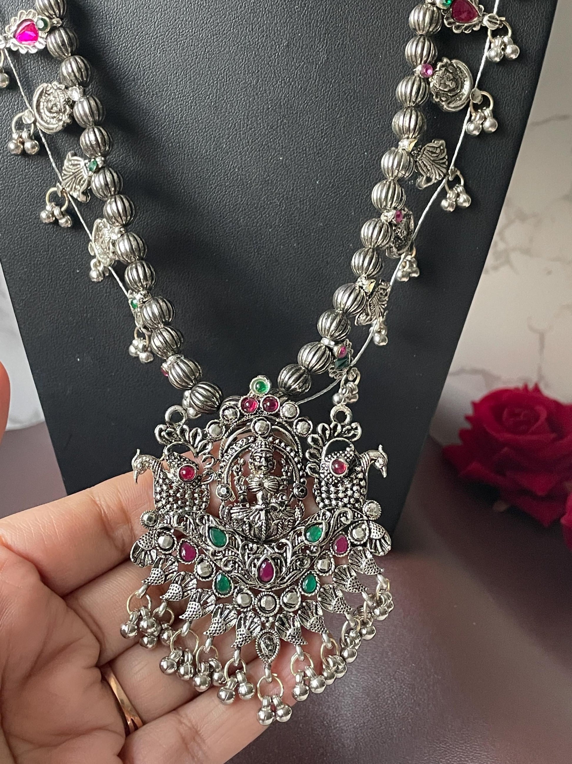 Oxidized Kolhapuri Saaj Necklace: Marathi Bridal Jewelry