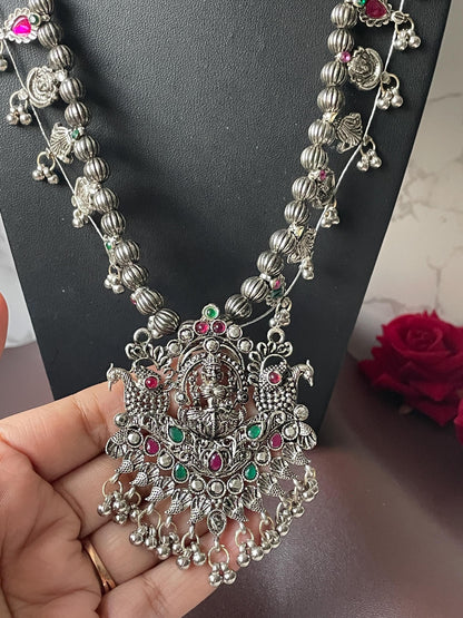 Oxidized Kolhapuri Saaj Necklace: Marathi Bridal Jewelry