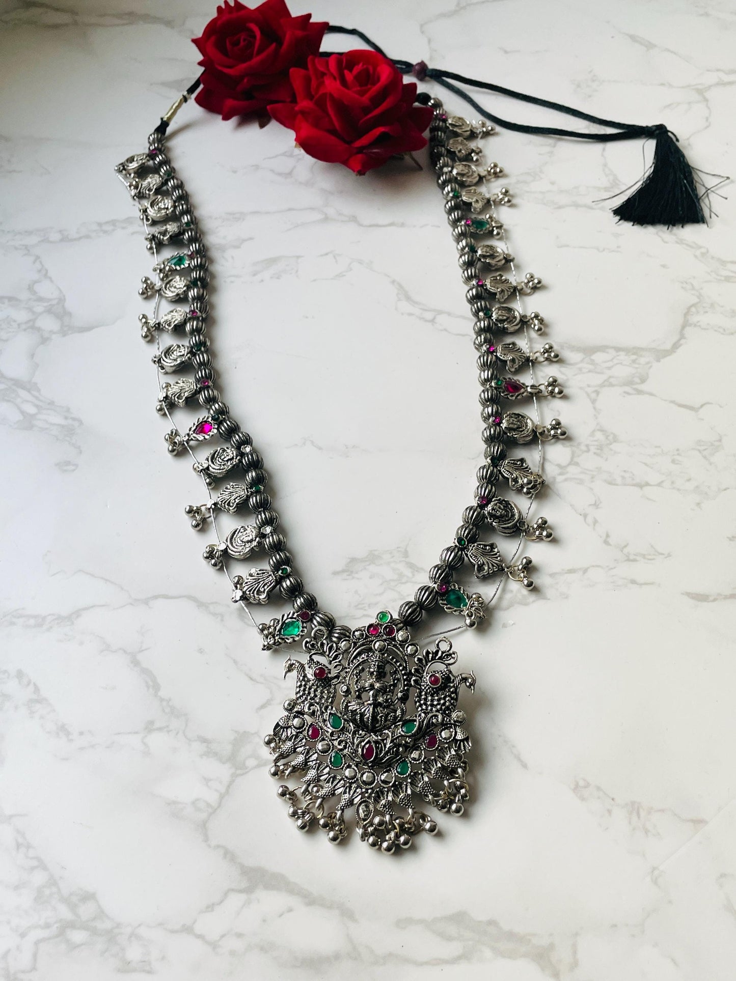 Oxidized Kolhapuri Saaj Necklace: Marathi Bridal Jewelry