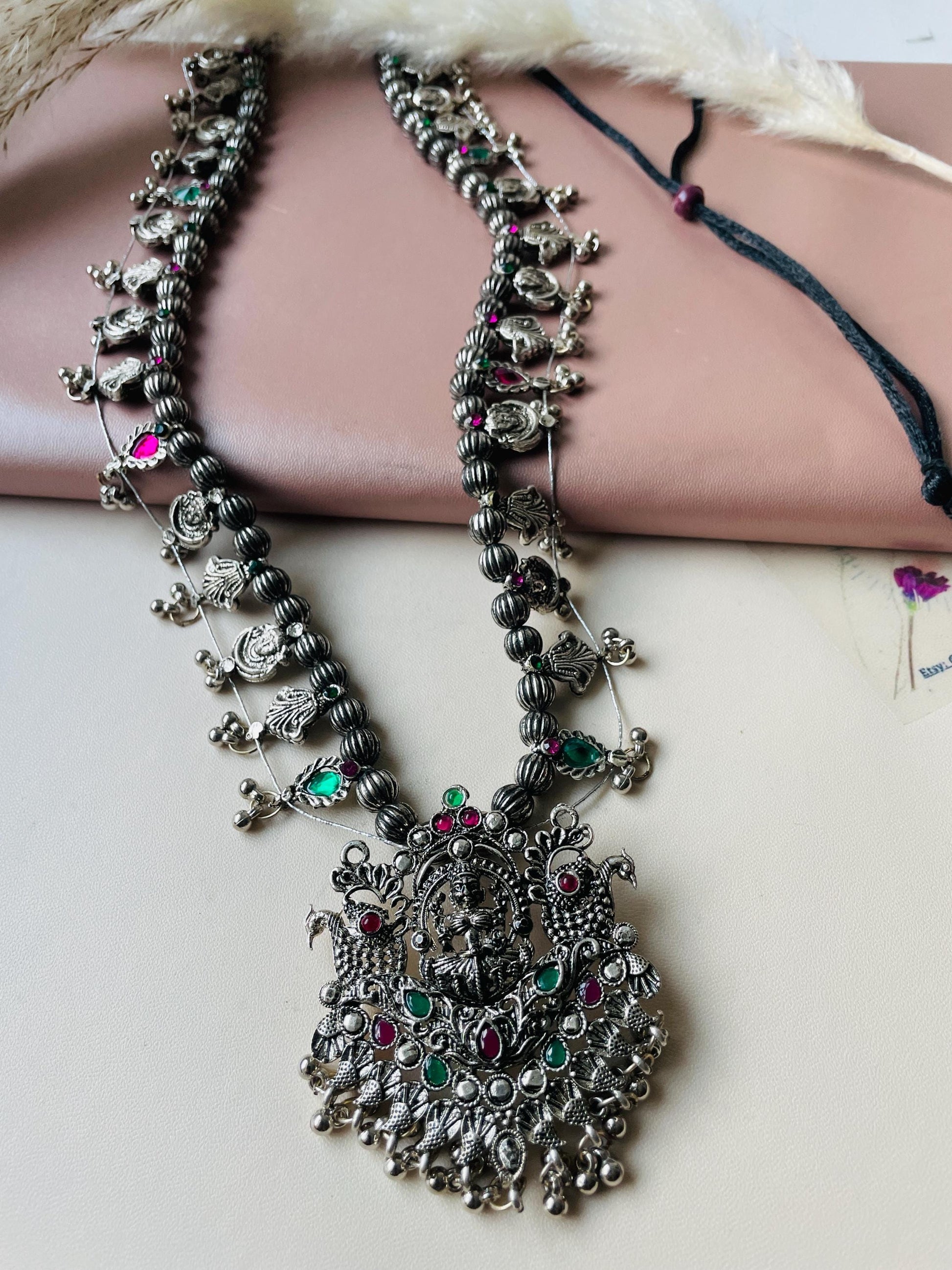 Oxidized Kolhapuri Saaj Necklace: Marathi Bridal Jewelry