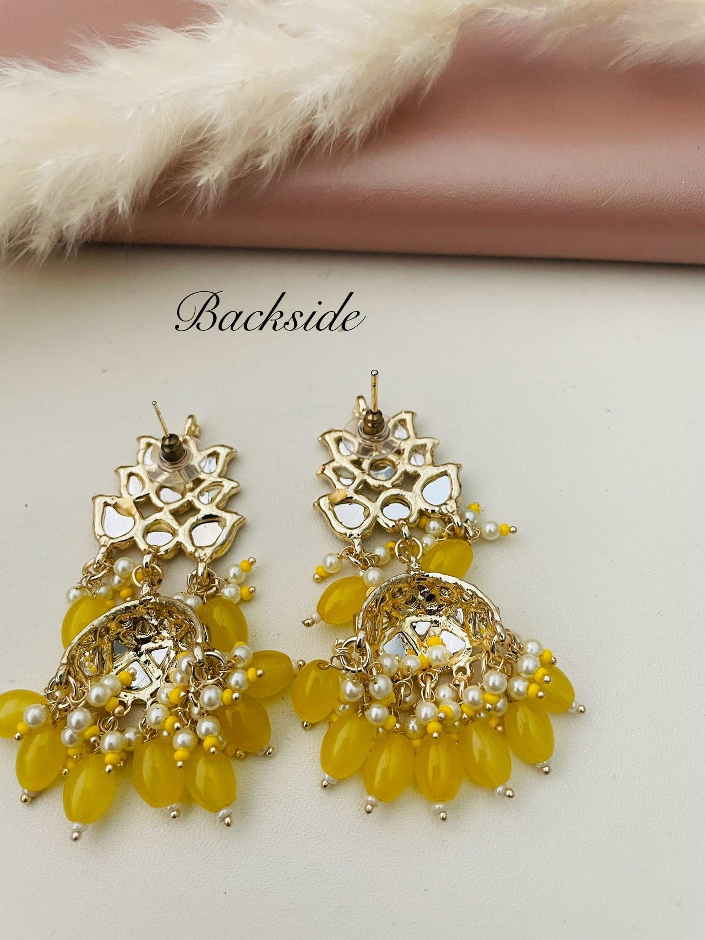 Yellow Kundan Choker Set: Bridal Necklace with Earrings & Maang Tika