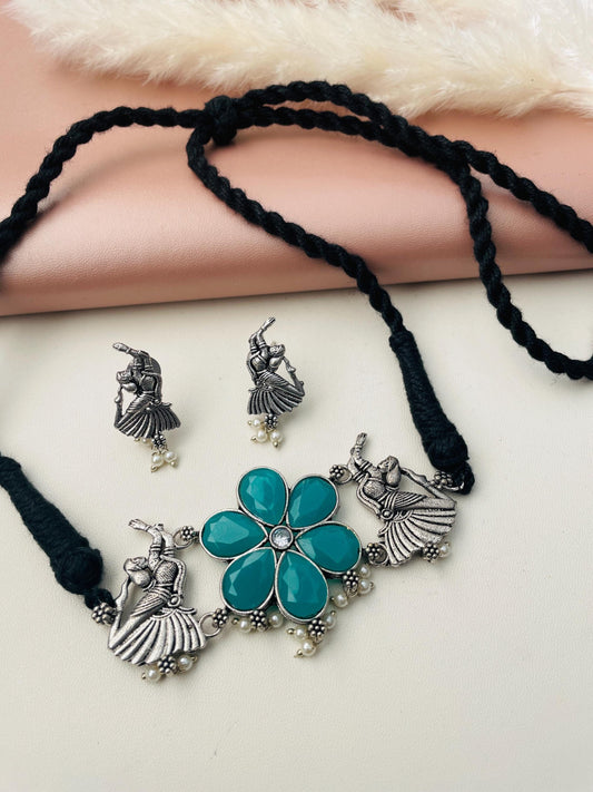 Nysaa Oxidised dancing diva necklace set with earrings