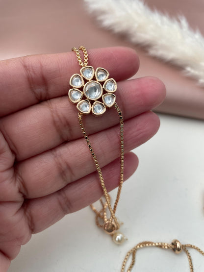 Kundan Haath Panja -Ring Bracelet Indian styled haat pool