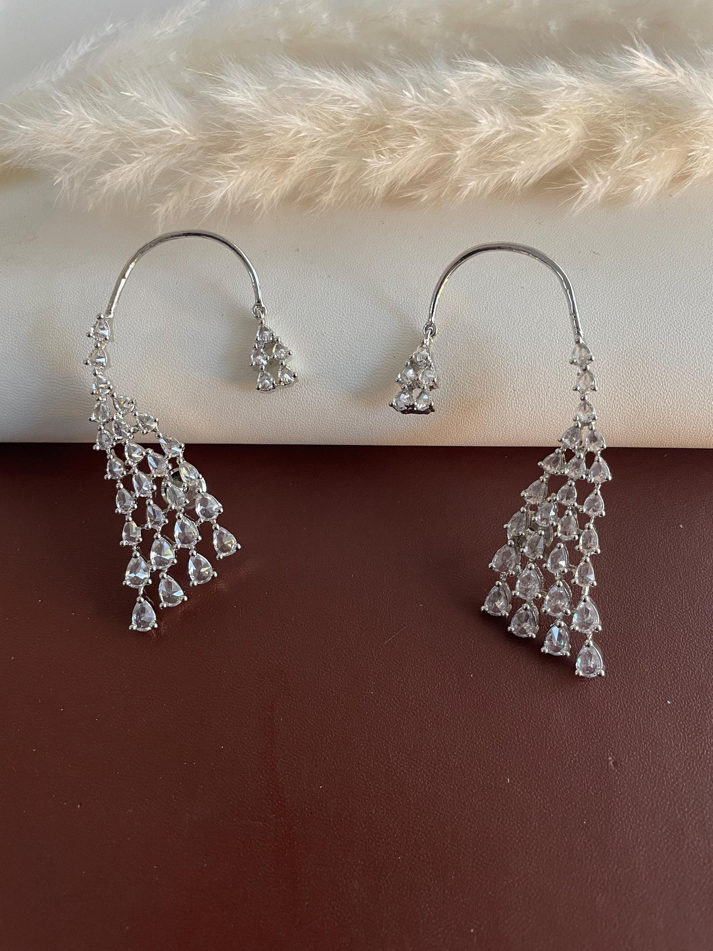 Cubic zirconia high quality Earcuffs earrings .Rate Piece.