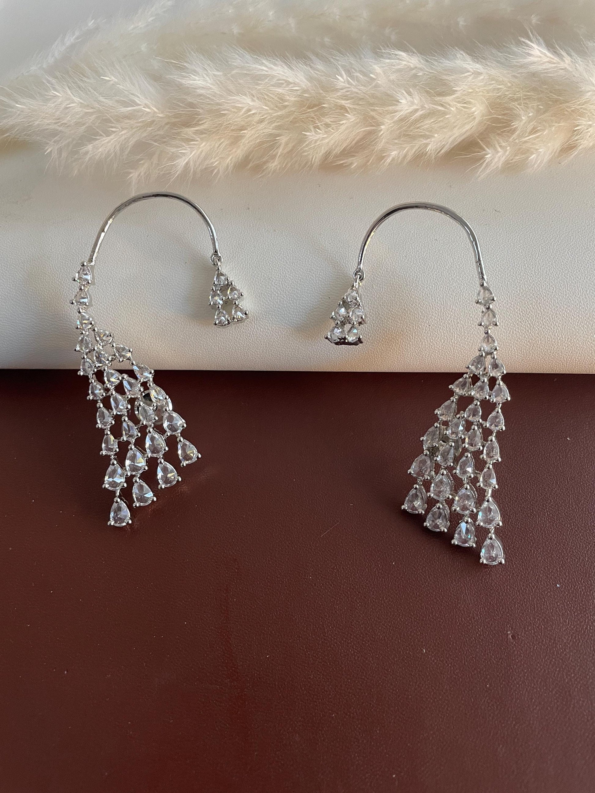 Cubic zirconia high quality Earcuffs earrings .Rate Piece.