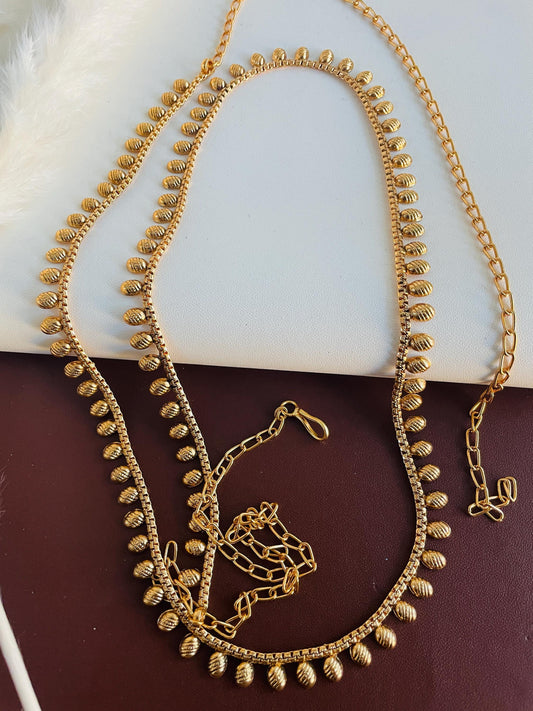 Gold Plated Kamarpatta Waist Belt: Saree Belly Chain, Adjustable Kamarband