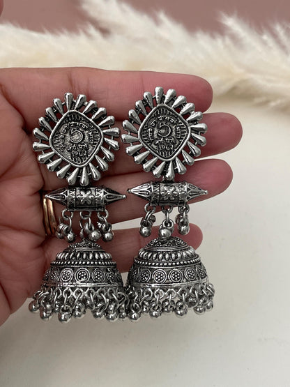 Oxidized Jhumki Earrings: Lightweight Trendy Navratri Jewelry