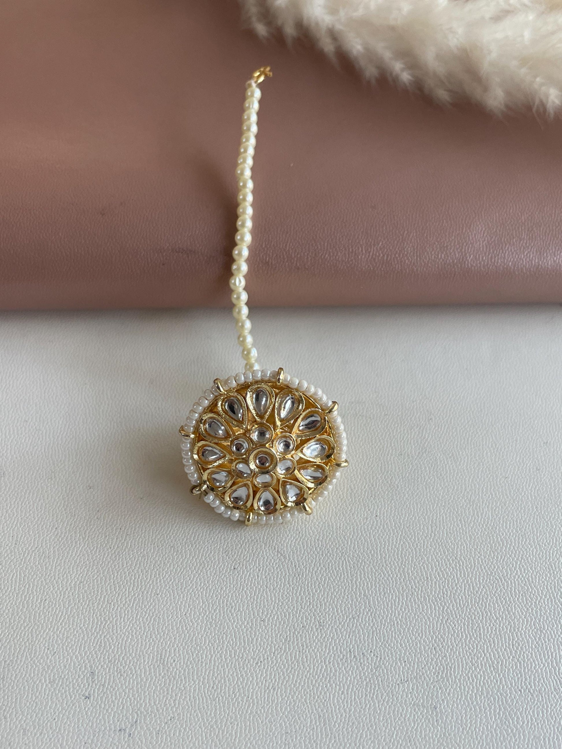 Kundan pearl Rajasthani Borla , Head Bore