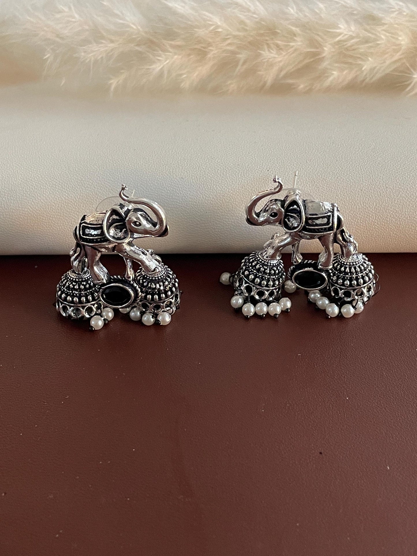 Oxidized Silver Lookalike Jhumki Earrings: Lightweight Navratri Jewelry