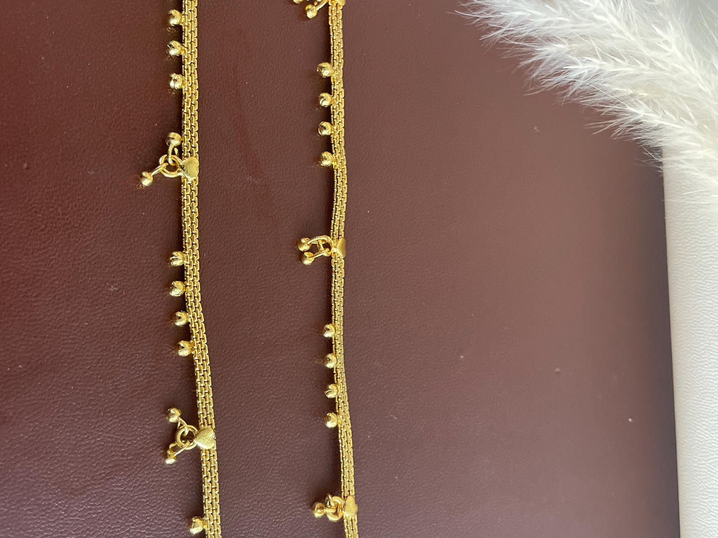 Gold Plated Anklets: Delicate Bridal Foot Jewelry