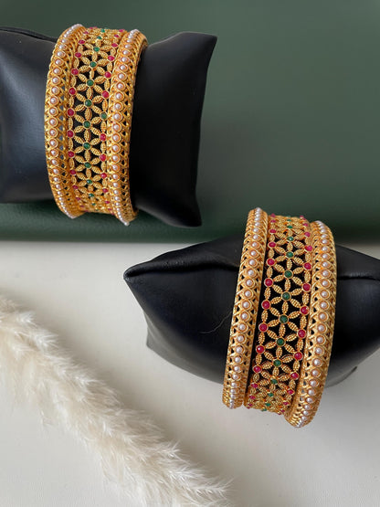 Nysaa Indian bangles, Gold plated bangles, faux pearl gold plated , lightweight bangles, yellow bangles, trendy bangles, set of 6 bangles