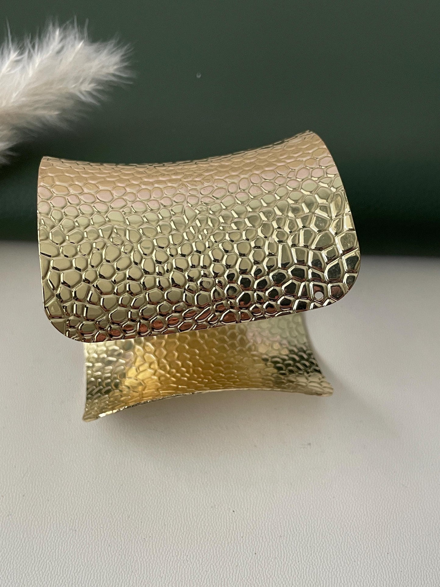 Gold plated or Oxidised cuff bracelet. Very high quality and lightweight