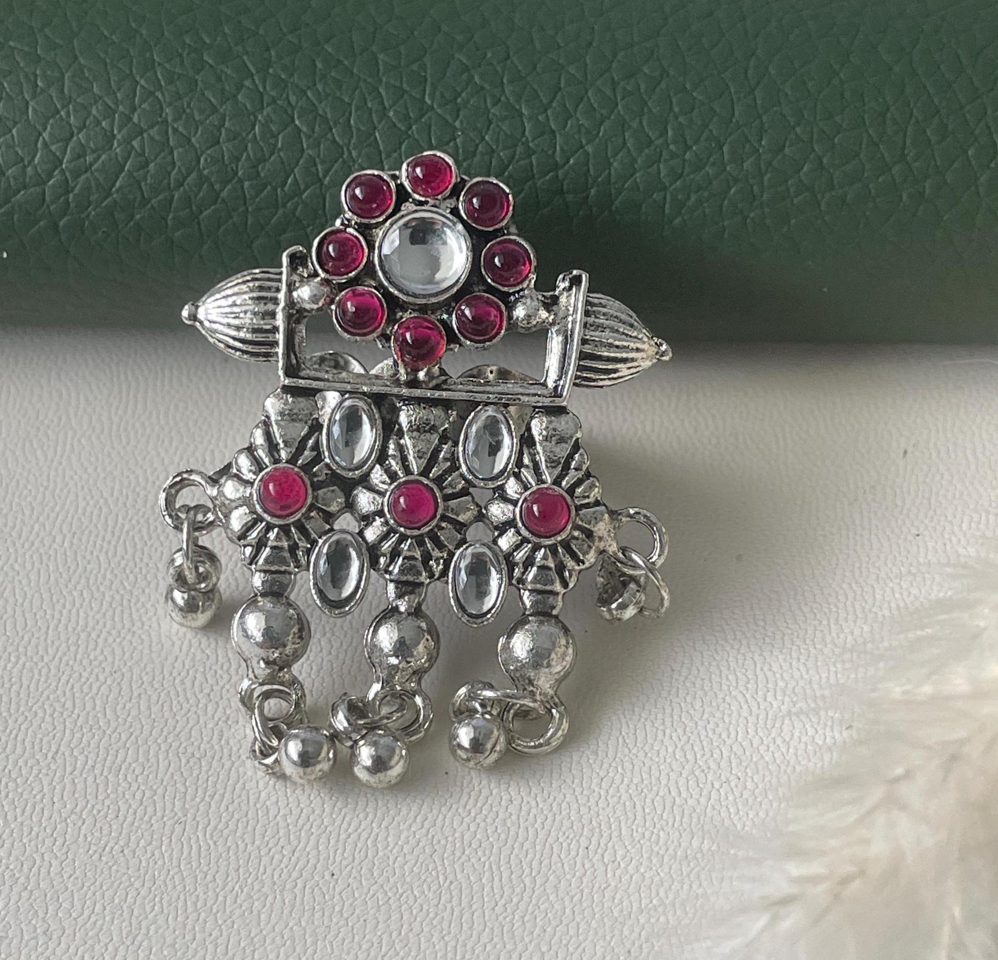 Oxidized Oversized Ring: Adjustable Lightweight Statement Jewelry