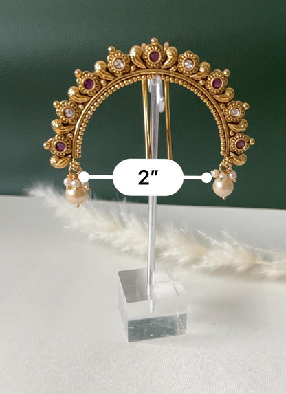Antique gold plated khopa juda hair accessory