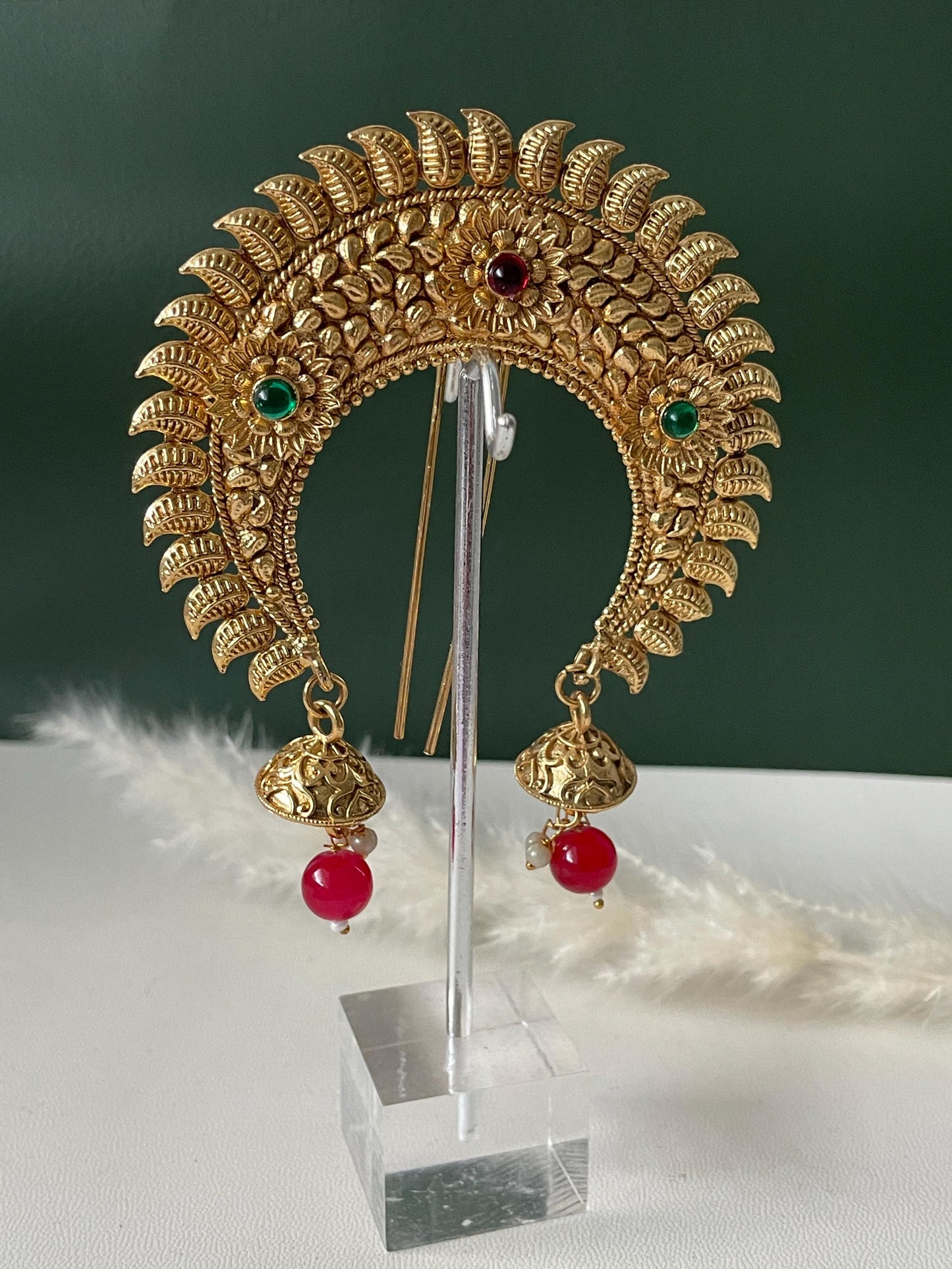 Antique gold plated khopa juda hair accessory