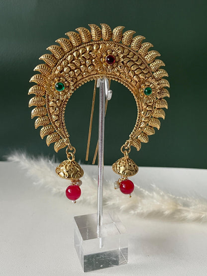 Antique gold plated khopa juda hair accessory