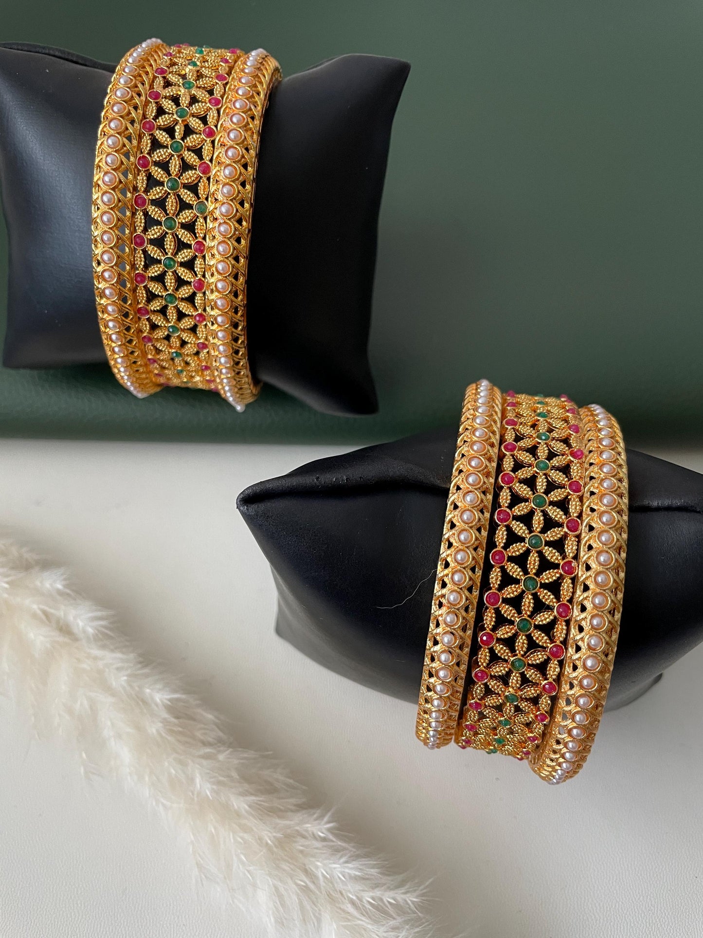Nysaa Indian bangles, Gold plated bangles, faux pearl gold plated , lightweight bangles, yellow bangles, trendy bangles, set of 6 bangles