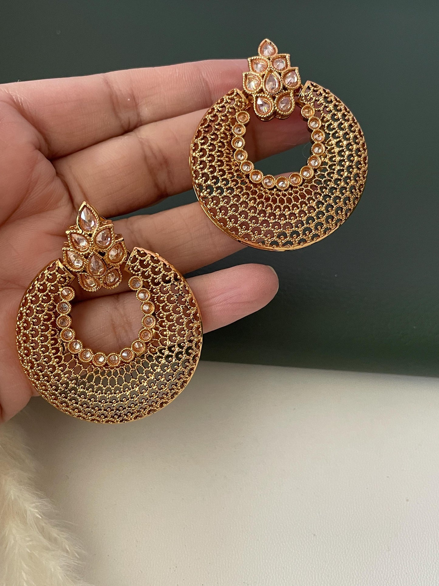Nysaa gold plated kundan or minakari party earrings