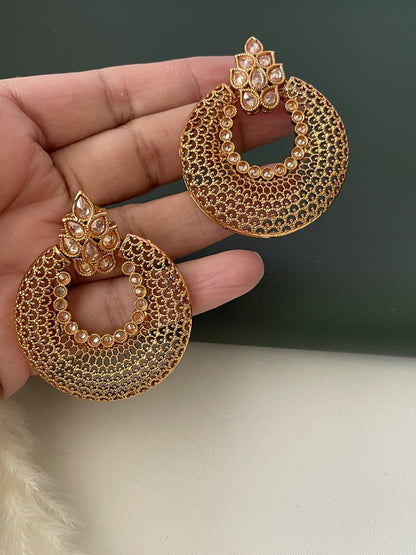 Nysaa gold plated kundan or minakari party earrings