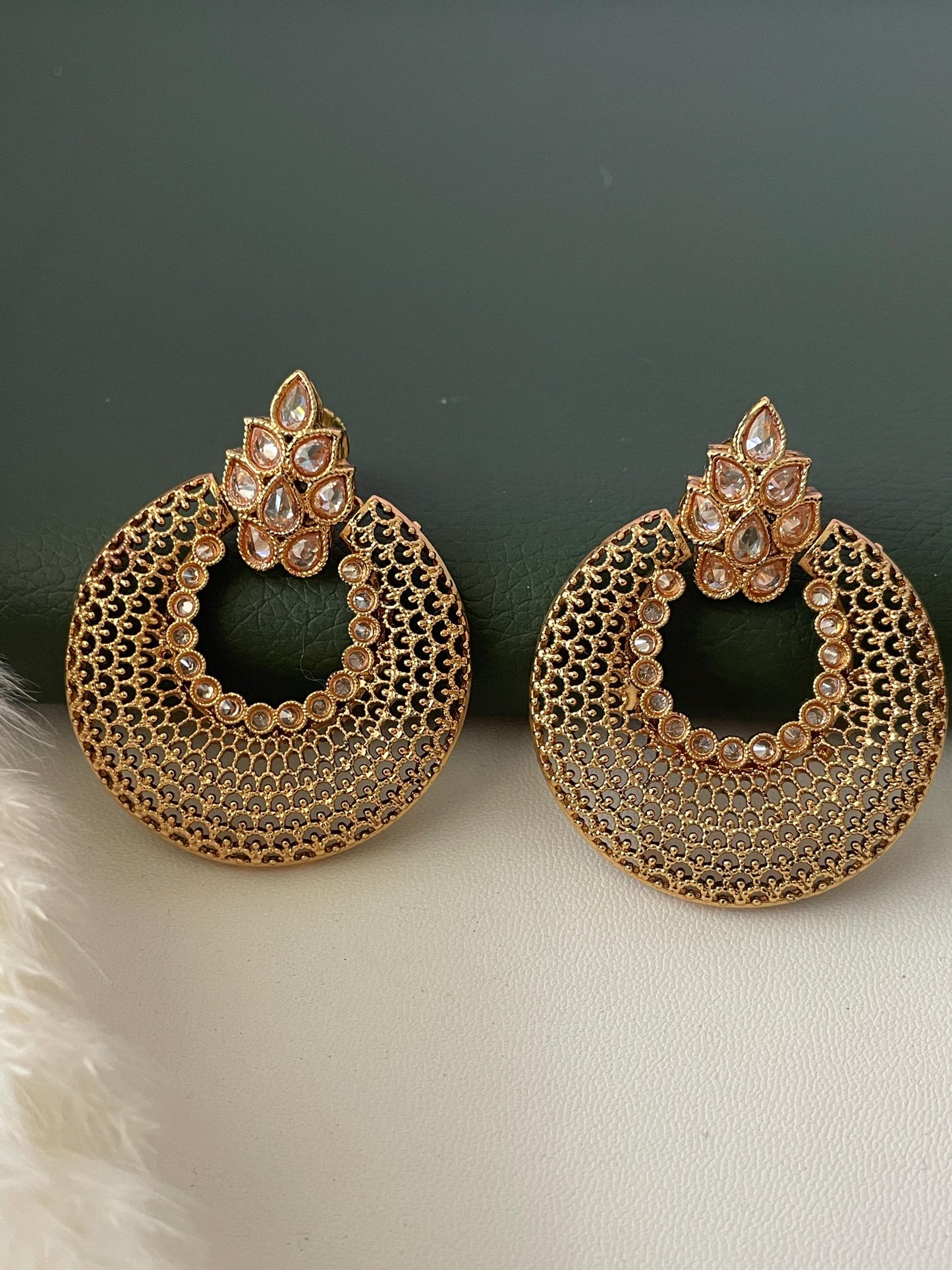 Nysaa gold plated kundan or minakari party earrings