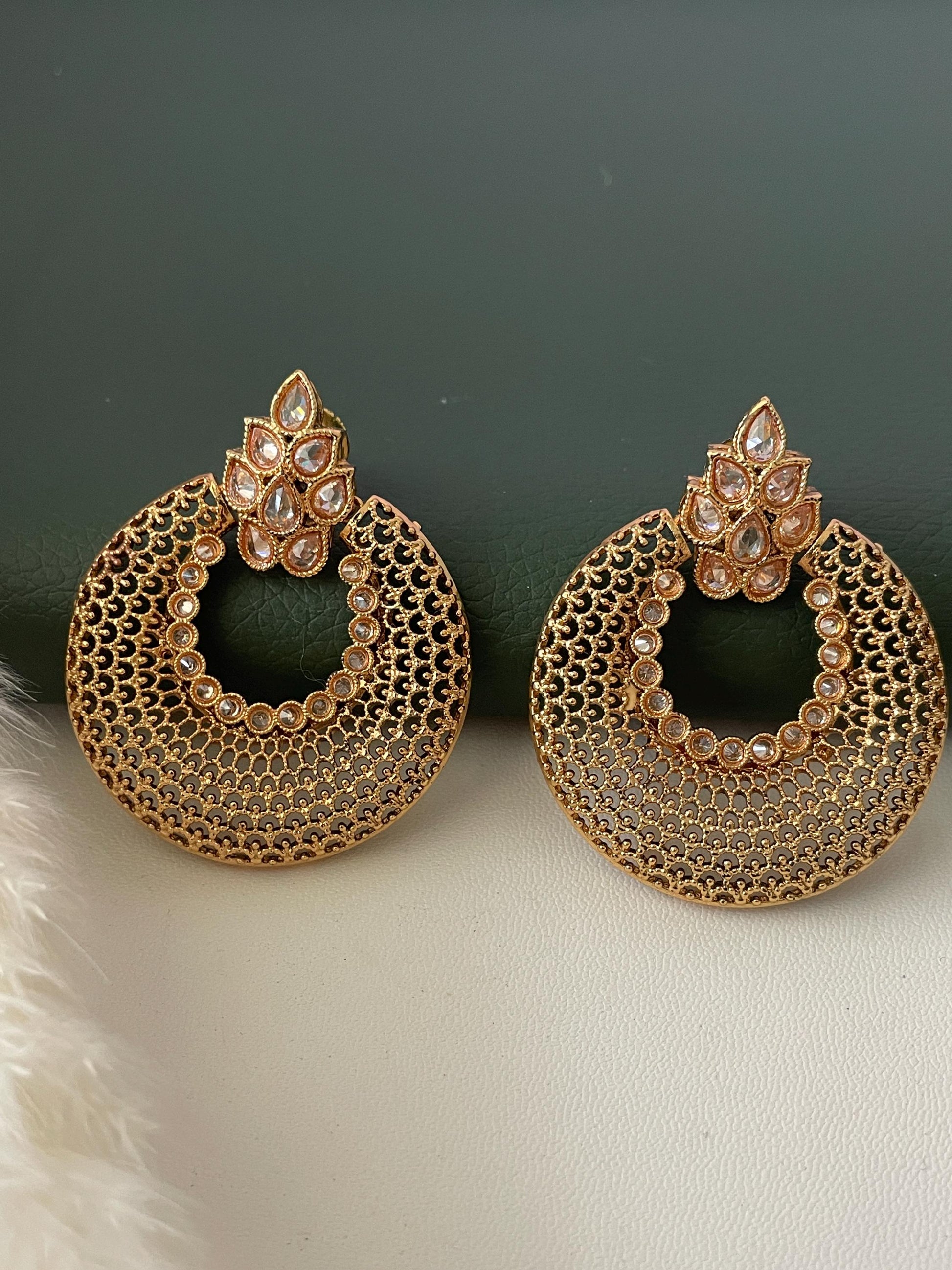 Nysaa gold plated kundan or minakari party earrings