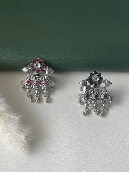 Oxidized Oversized Ring: Adjustable Lightweight Statement Jewelry