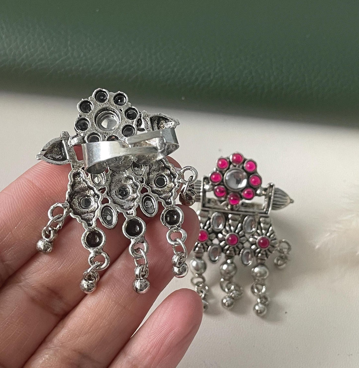 Oxidized Oversized Ring: Adjustable Lightweight Statement Jewelry