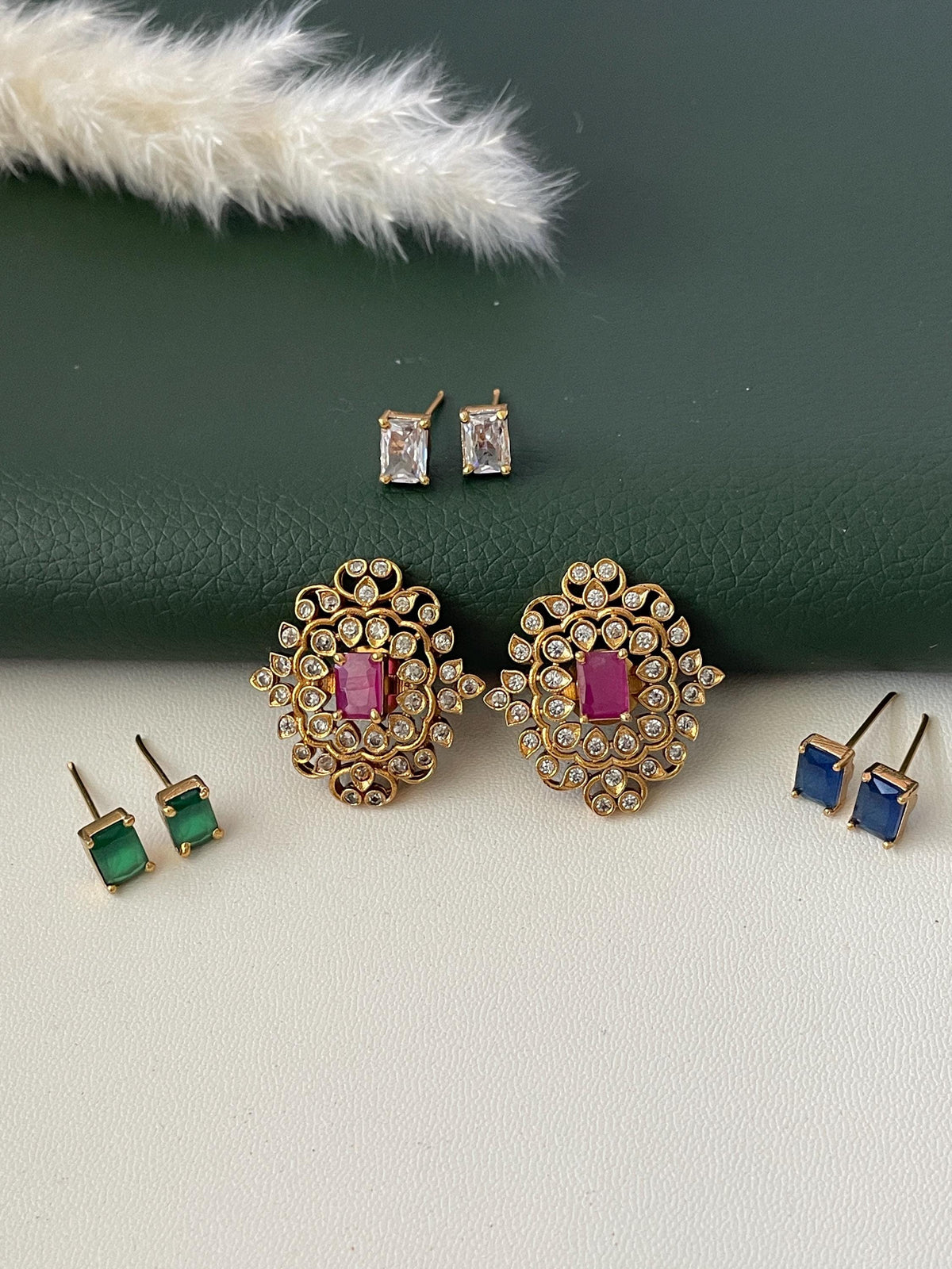 Nysaa gold plated kundan or minakari party earrings