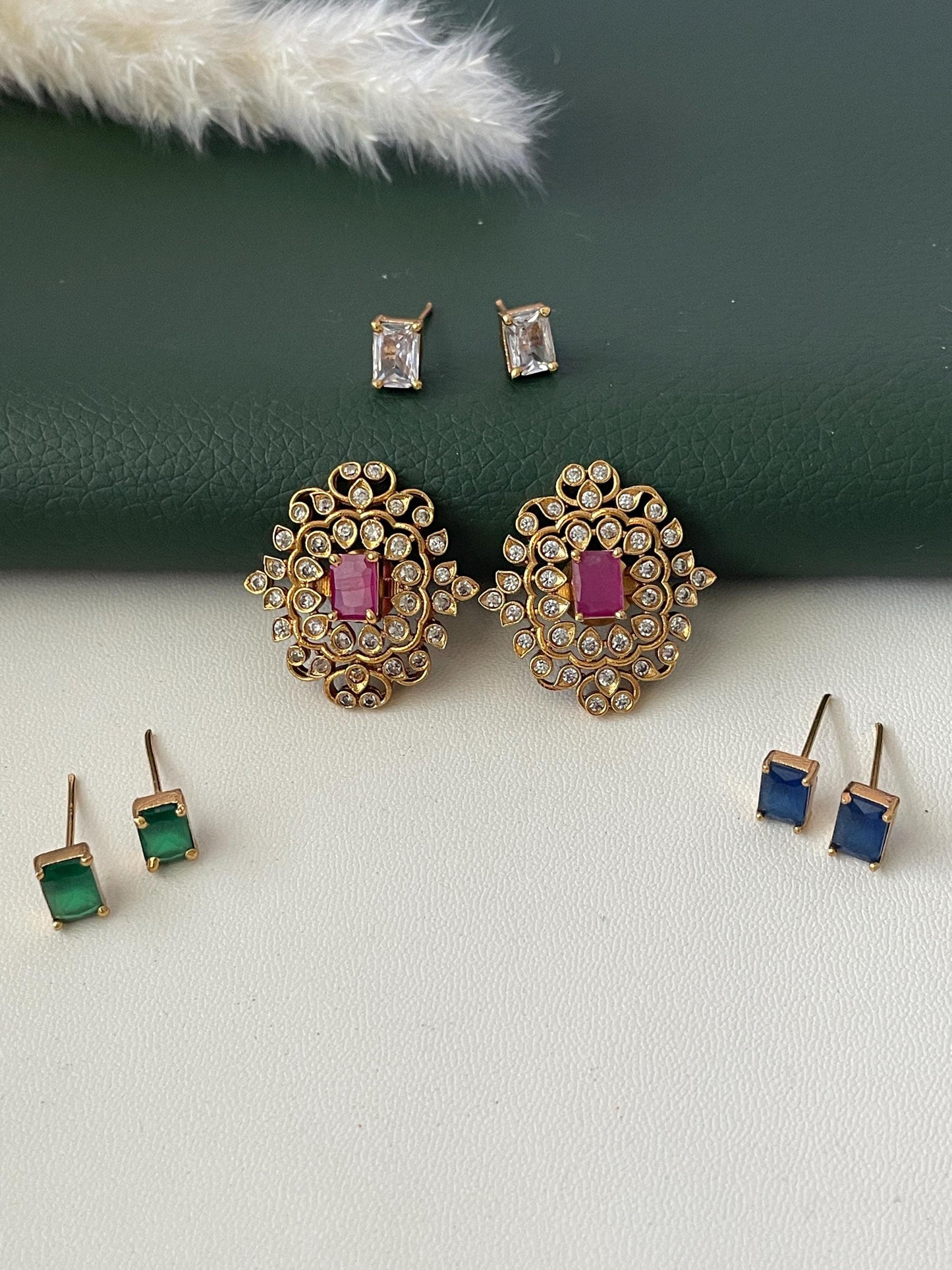 Nysaa gold plated kundan or minakari party earrings