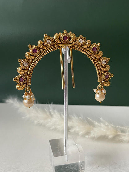 Antique gold plated khopa juda hair accessory
