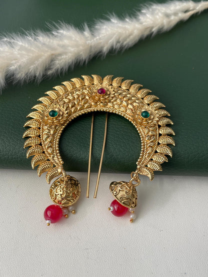 Antique gold plated khopa juda hair accessory