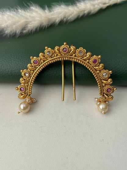Antique gold plated khopa juda hair accessory