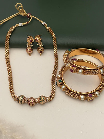 Thushi bangles high quality antique gold plated