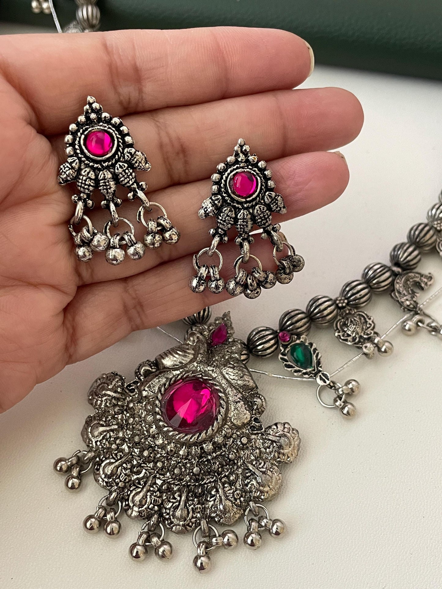 Oxidised Kolhapuri Saaj Necklace: Marathi Bridal Jewelry