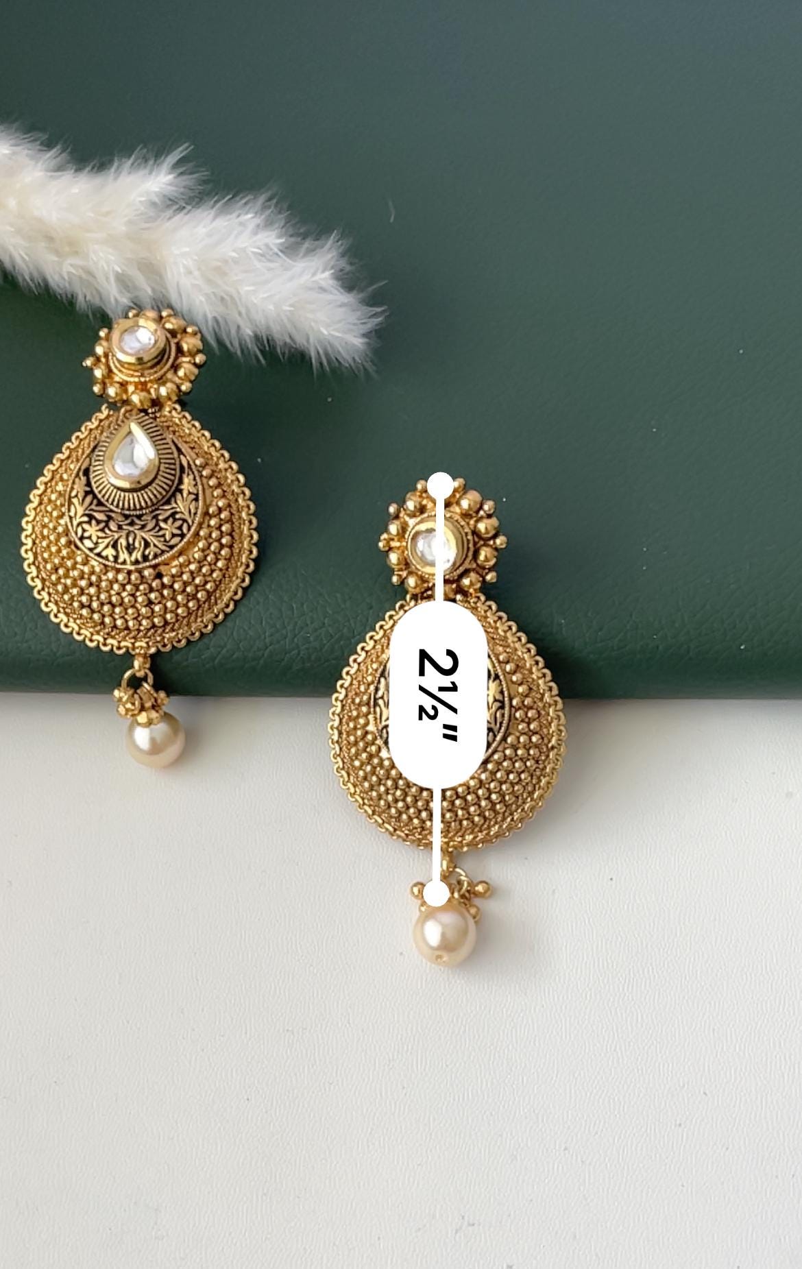 Nysaa gold plated kundan or minakari party earrings