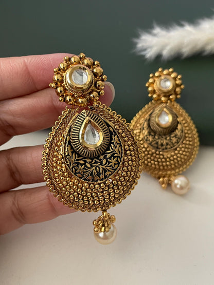 Nysaa gold plated kundan or minakari party earrings