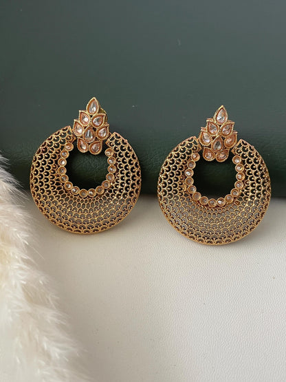Nysaa gold plated kundan or minakari party earrings