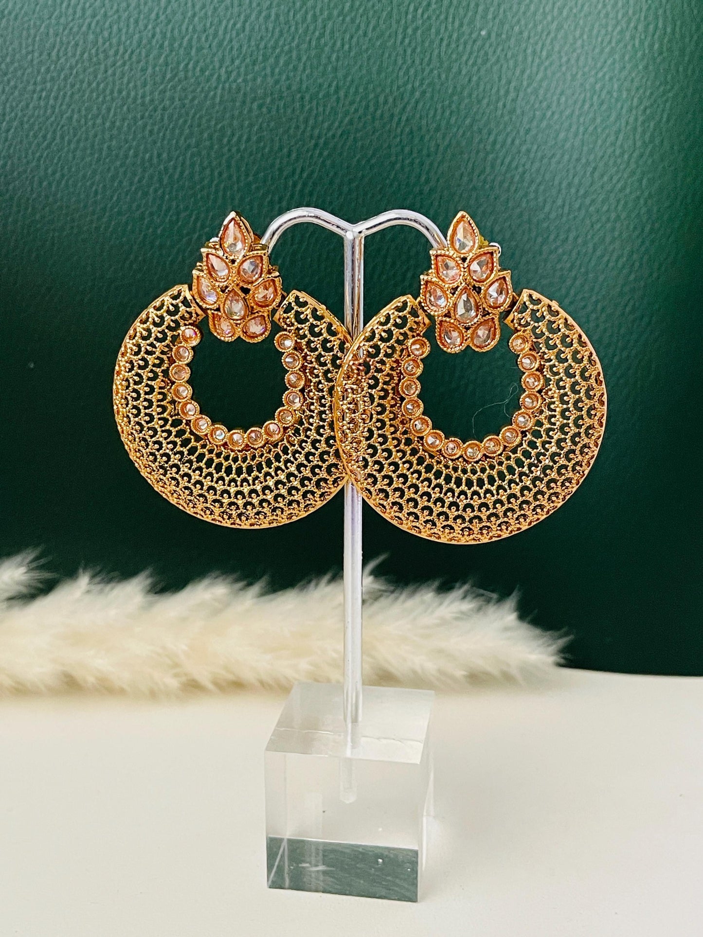 Nysaa gold plated kundan or minakari party earrings