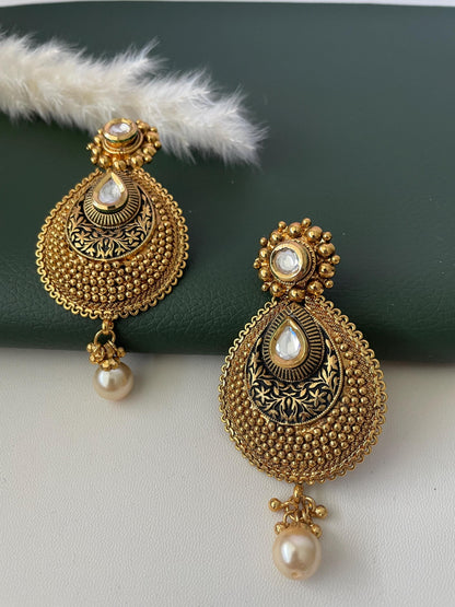 Nysaa gold plated kundan or minakari party earrings