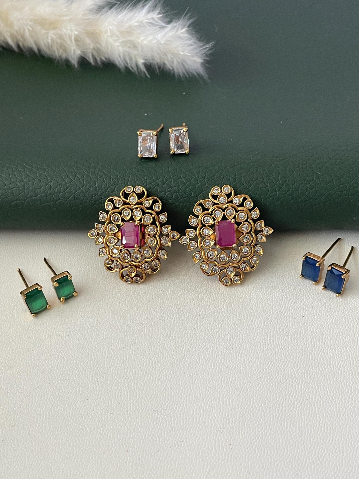 Nysaa gold plated kundan or minakari party earrings