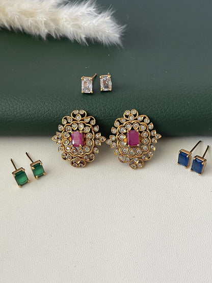 Nysaa gold plated kundan or minakari party earrings