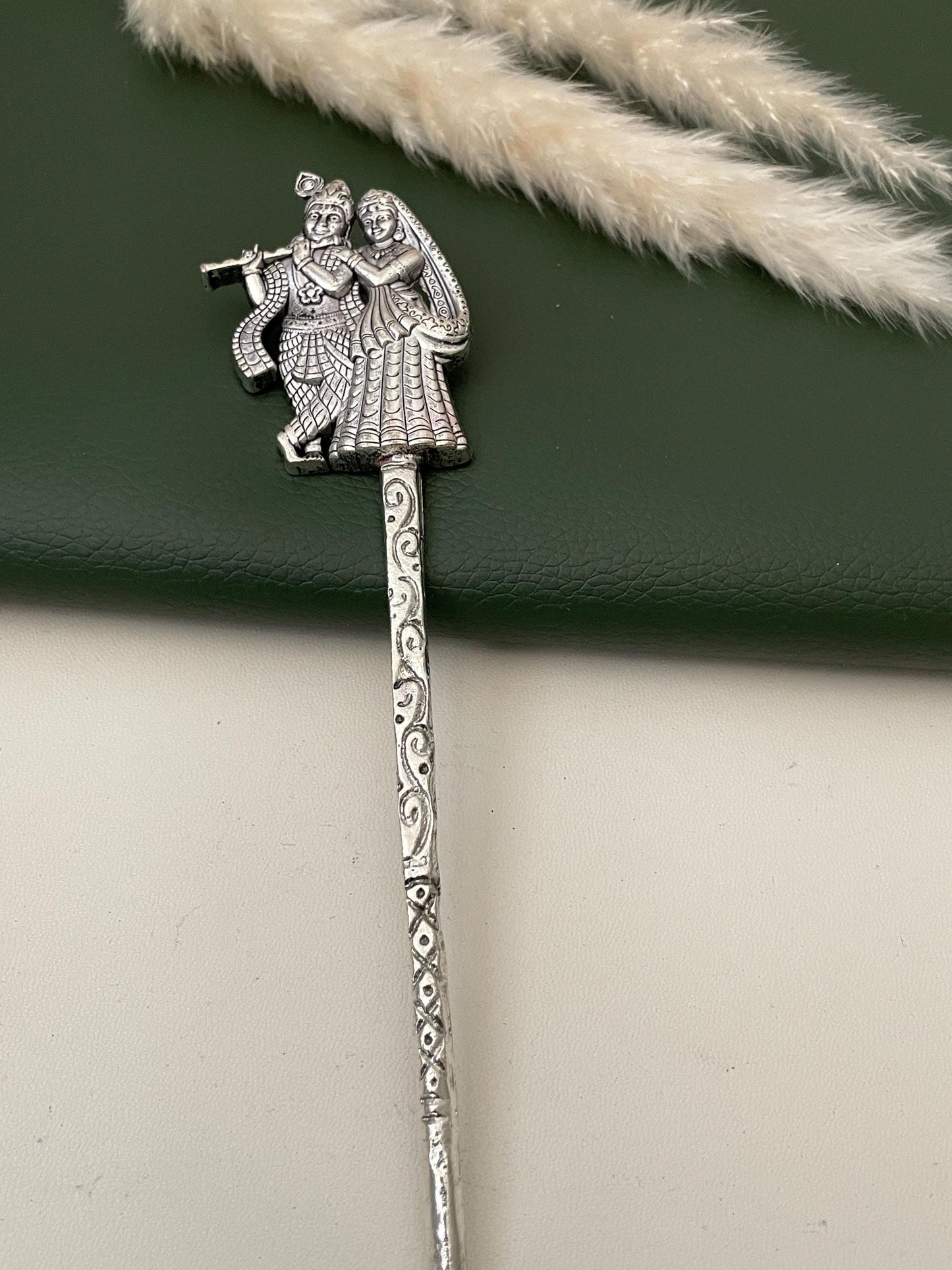 Peacock Feather Hair Clip: Oxidized Indian Bollywood Hair Jewelry