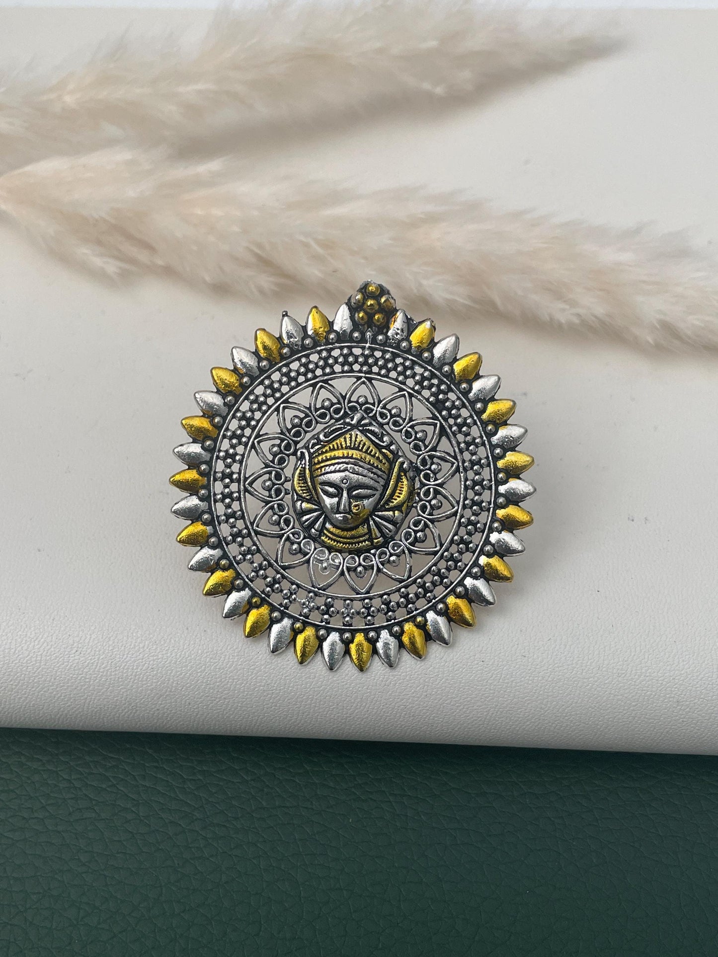 Big Oxidised dual tone statement party rings